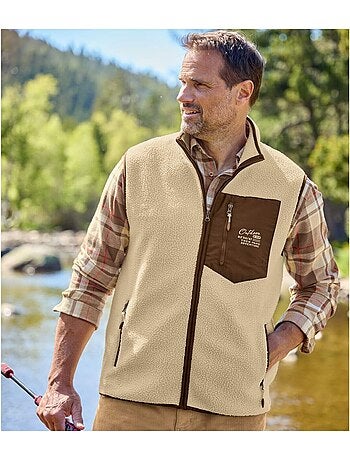 Mouwloos vest in sherpa - atlas for men