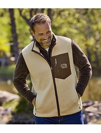 Mouwloos vest in sherpa - atlas for men