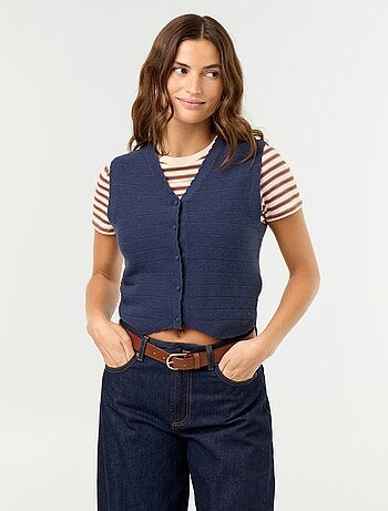 Mouwloos vest met V-hals