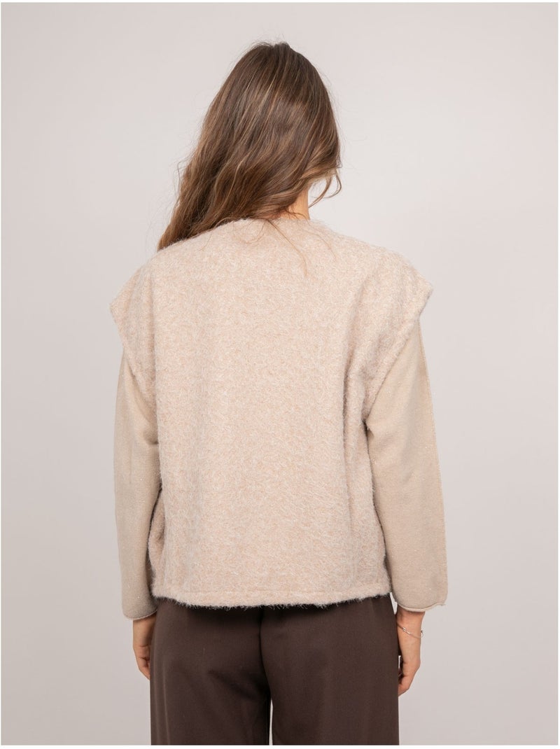 Mouwloos vest van bouclébreisel ujara Beige - Kiabi