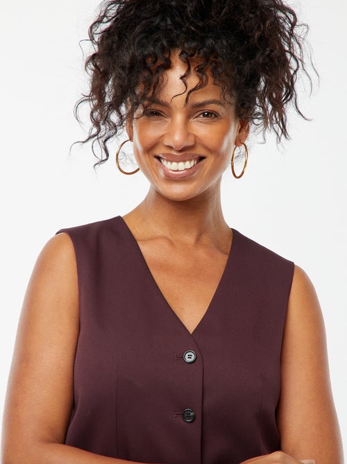 Mouwloos vestje met knopen - Kiabi