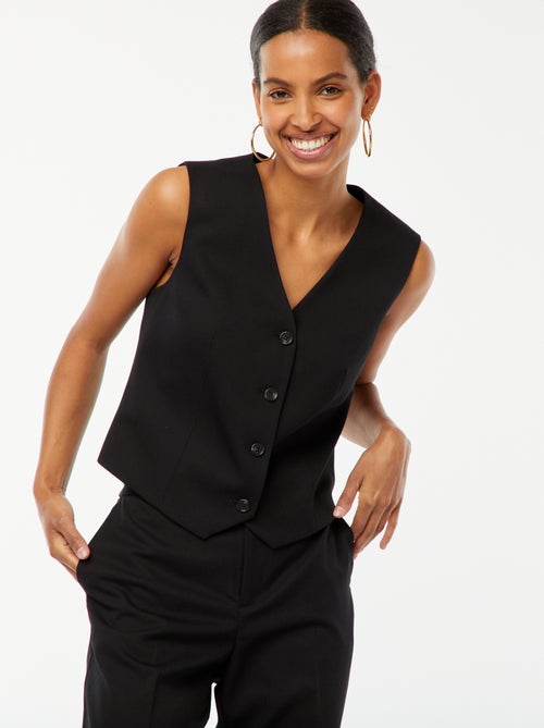 Mouwloos vestje met knopen - Kiabi