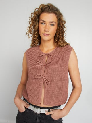 Mouwloos vestje met trekkoordje