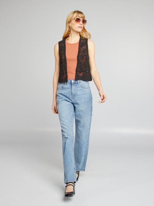 Mouwloos vestje van macramé - Kiabi