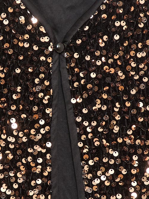 Mouwloos vestje van velours met lovertjes - Kiabi