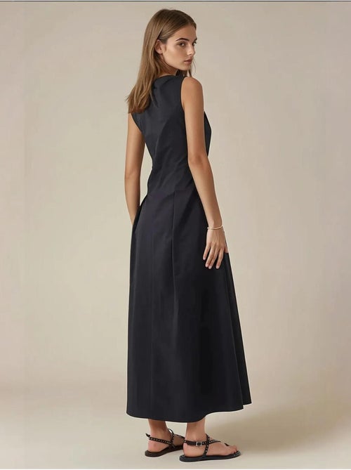 Mouwloze a-lijn maxi-jurk met knoopdetail hiccup - Kiabi