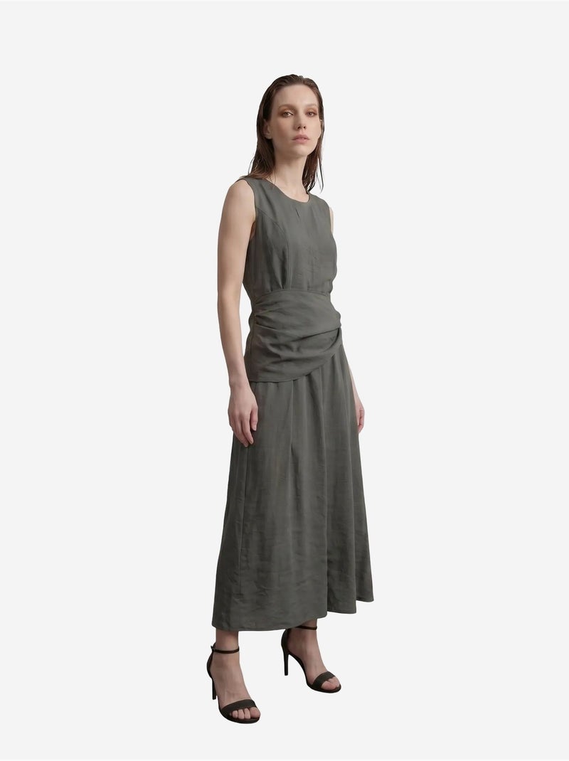 Mouwloze a-lijn midi-jurk my fashion Kakigroen - Kiabi
