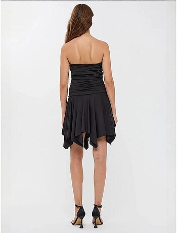 Mouwloze asymmetrische jersey mini-jurk