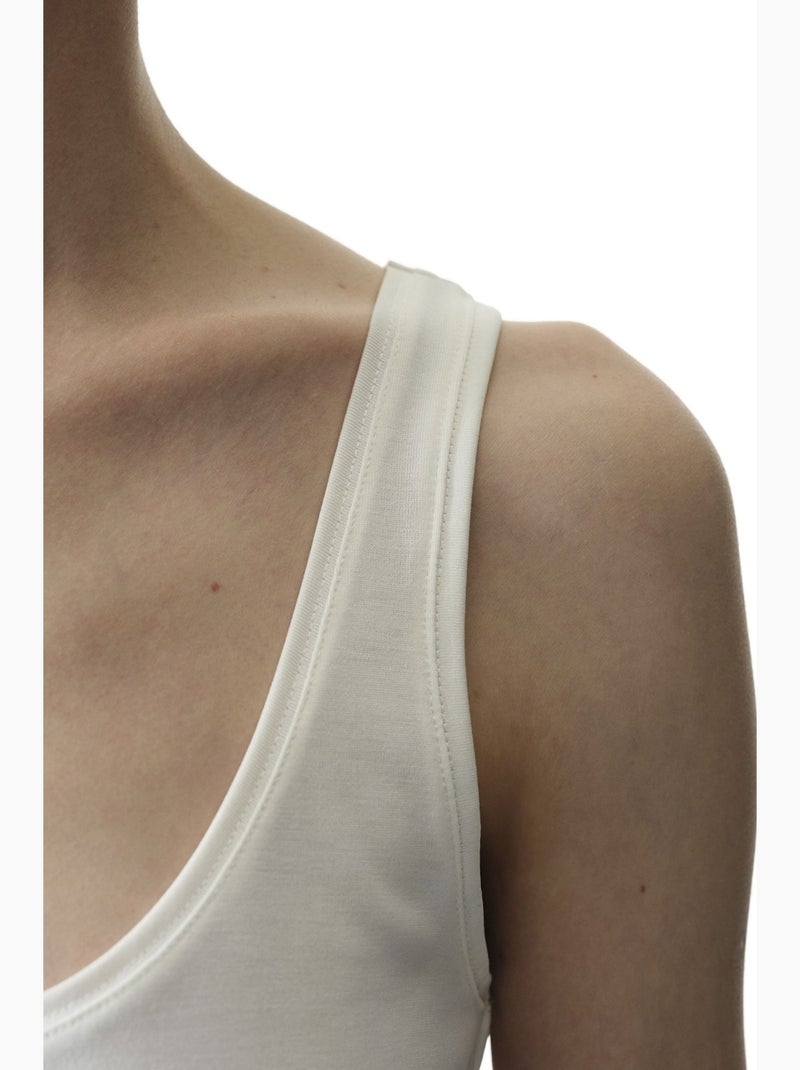 Mouwloze basic top modal penti Gebroken wit - Kiabi