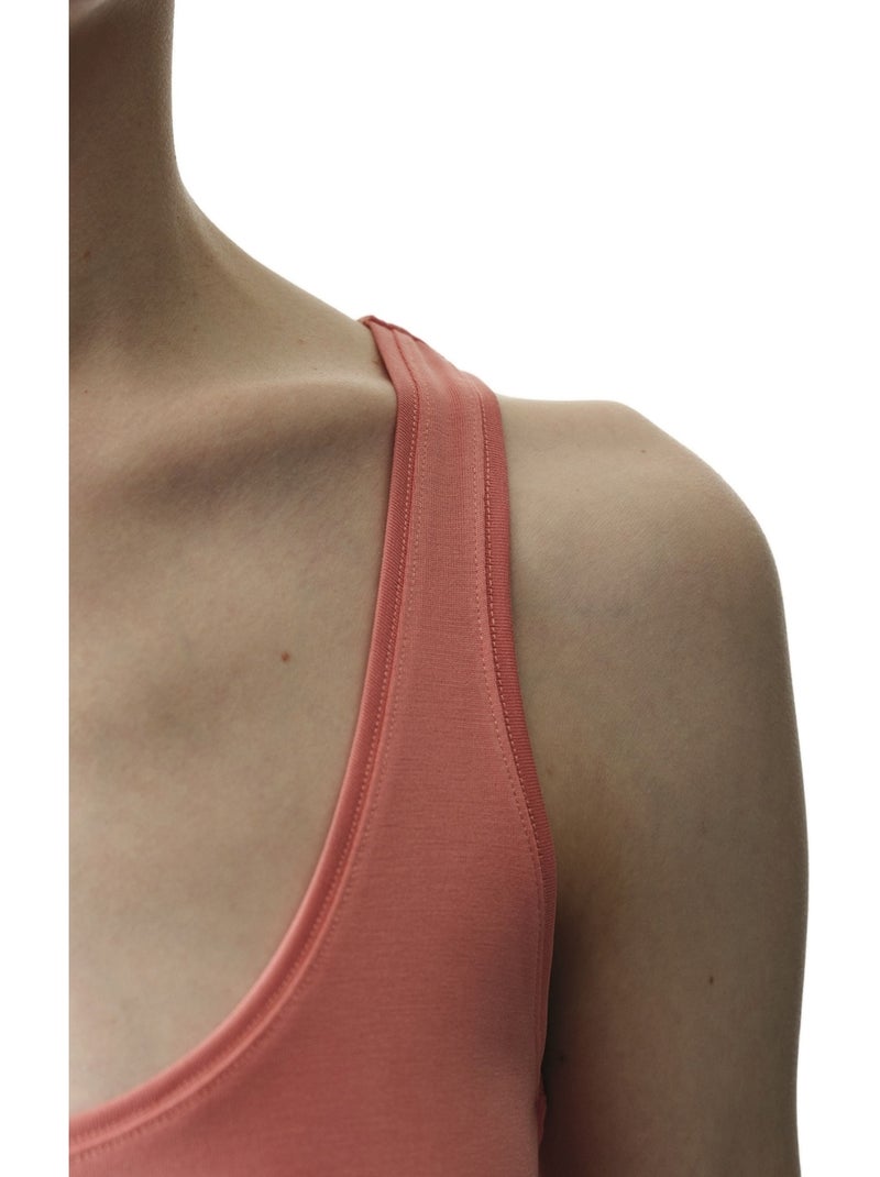 Mouwloze basic top modal penti Koraal - Kiabi
