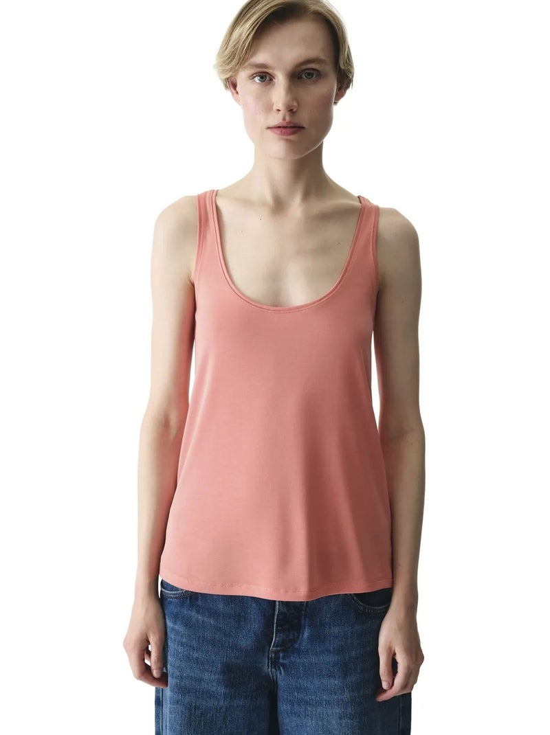 Mouwloze basic top modal penti Koraal - Kiabi