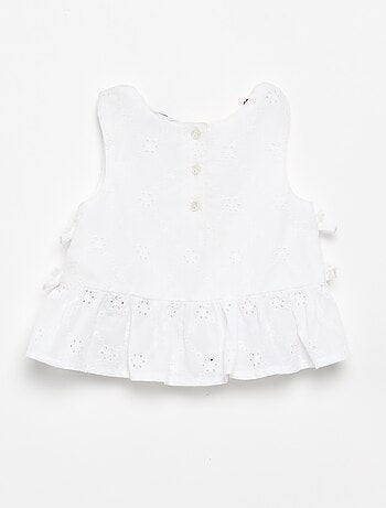 Mouwloze blouse met borduursels
