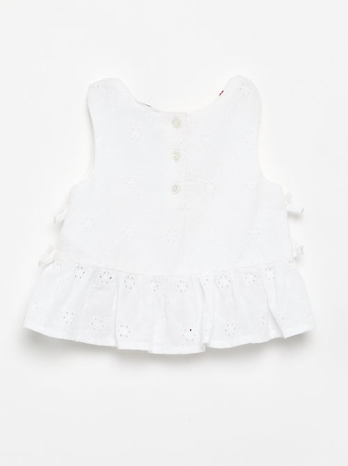 Mouwloze blouse met borduursels - Kiabi Mouwloze blouse met borduursels - Kiabi