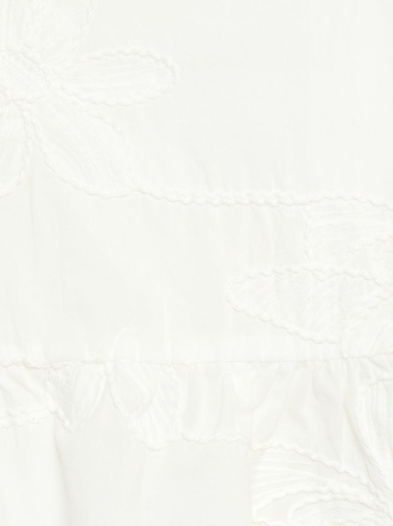 Mouwloze blouse met geborduurde bloemen Wit - Kiabi