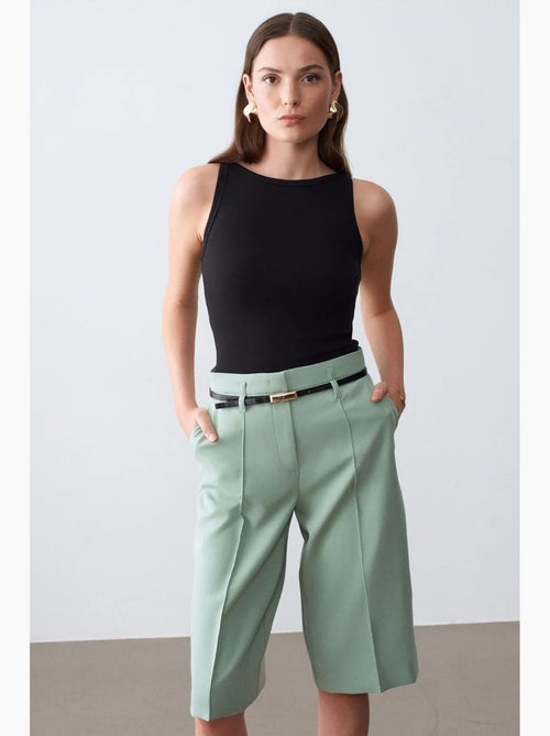 Mouwloze blouse met halternek en ribstructuur dilvin - Kiabi