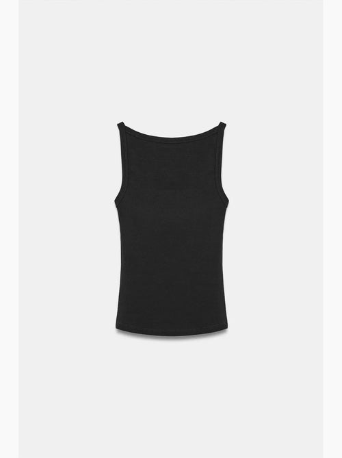 Mouwloze blouse met halternek en ribstructuur dilvin - Kiabi