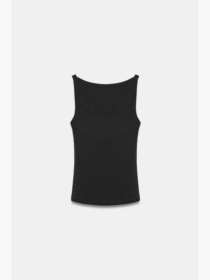 Mouwloze blouse met halternek en ribstructuur dilvin Zwart - Kiabi