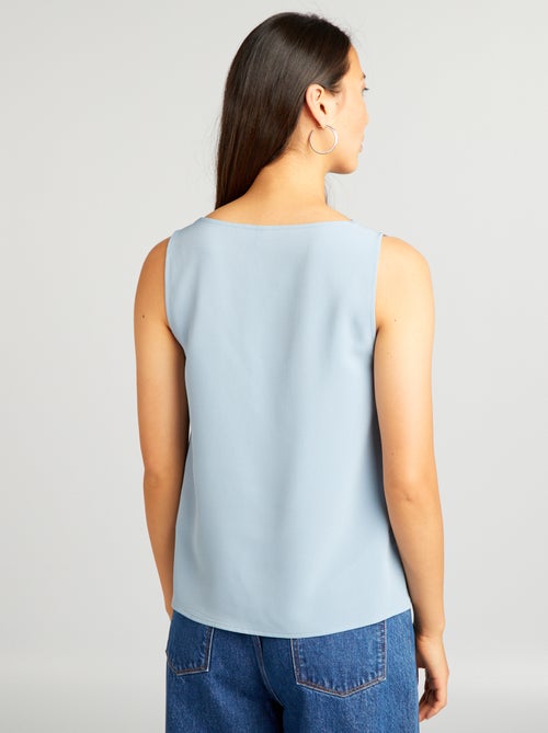 Mouwloze blouse met kanten kraagje - Kiabi
