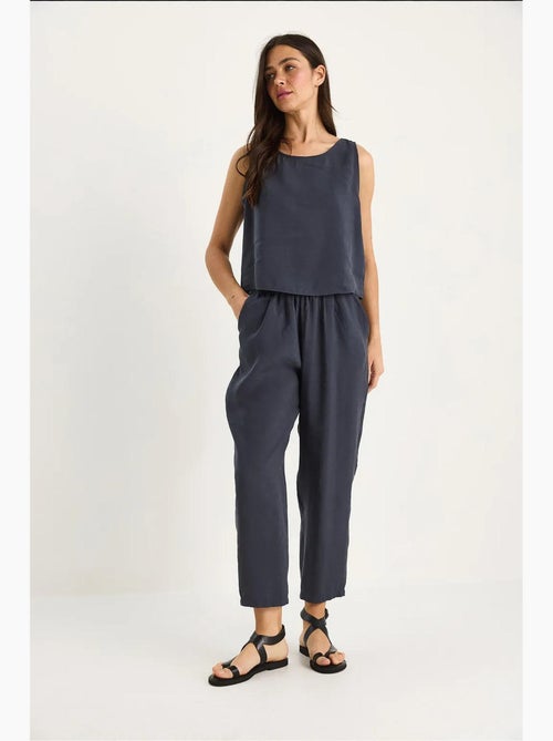 Mouwloze blouse met ronde hals en carrof fıt-broek set lucci - Kiabi