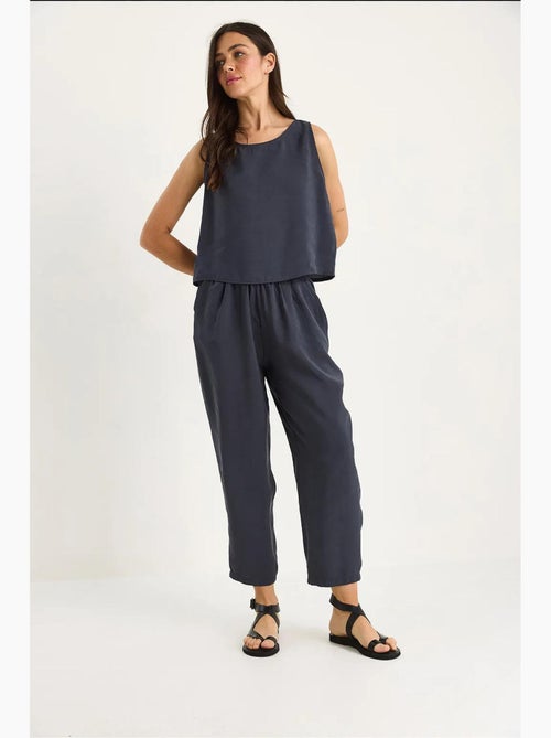 Mouwloze blouse met ronde hals en carrof fıt-broek set lucci - Kiabi
