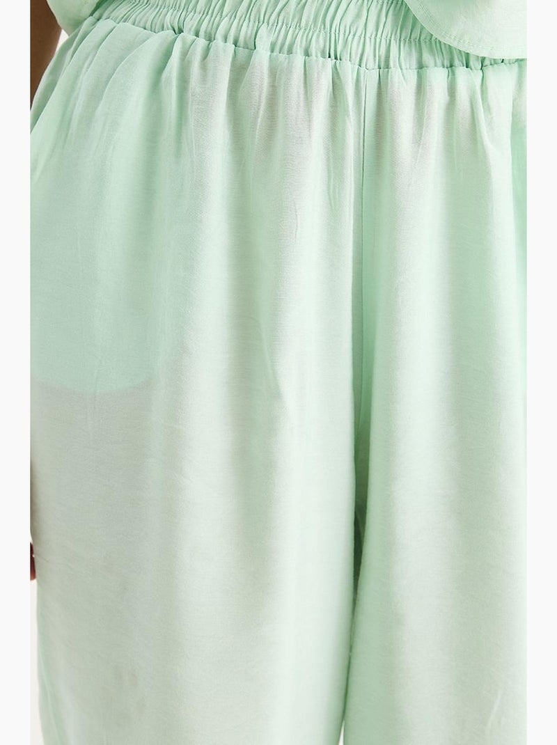 Mouwloze blouse met ronde hals en carrof fıt-broek set lucci Muntgroen - Kiabi