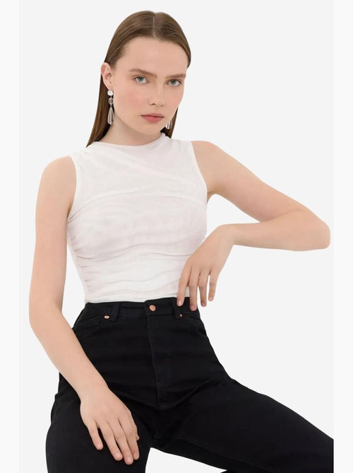 Mouwloze blouse met ronde hals hiccup - Kiabi