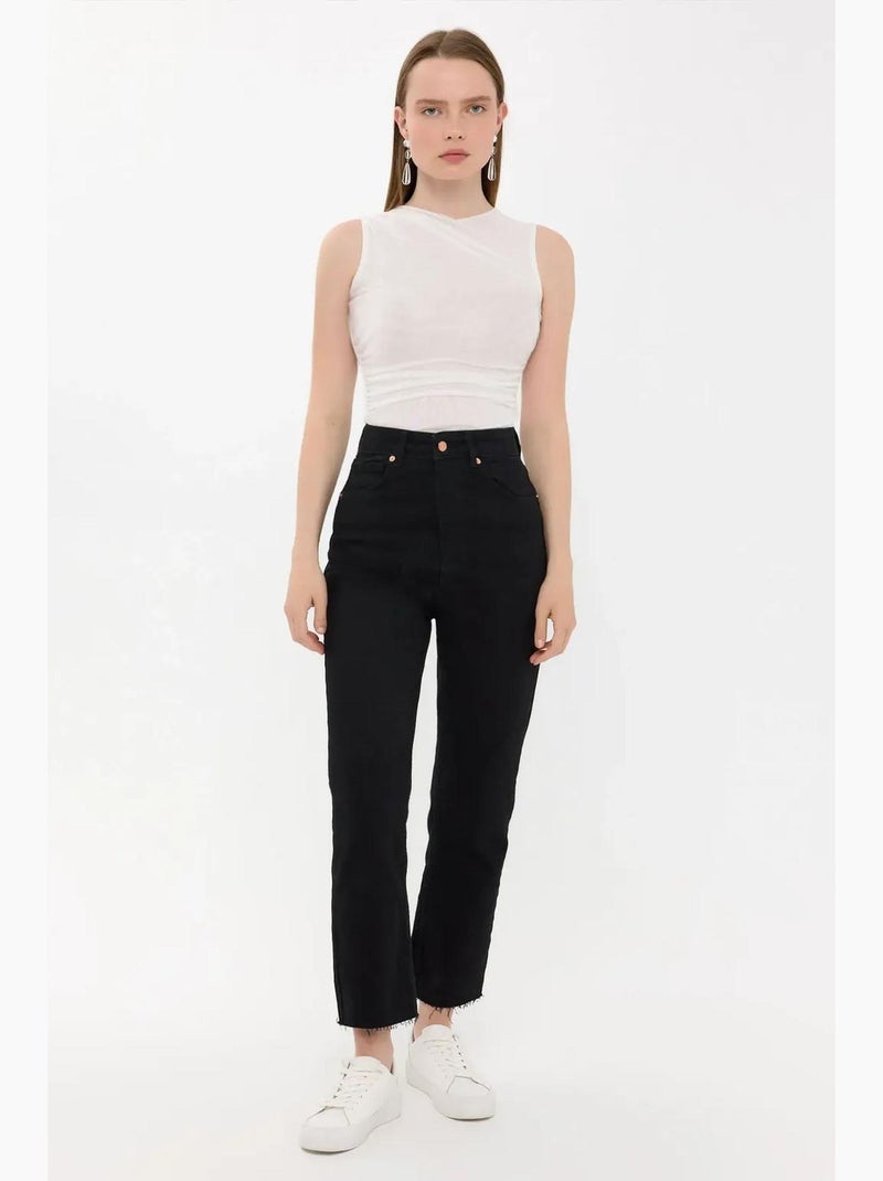 Mouwloze blouse met ronde hals hiccup Wit - Kiabi