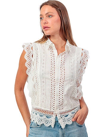 Mouwloze blouse royal
