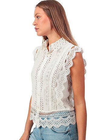 Mouwloze blouse royal