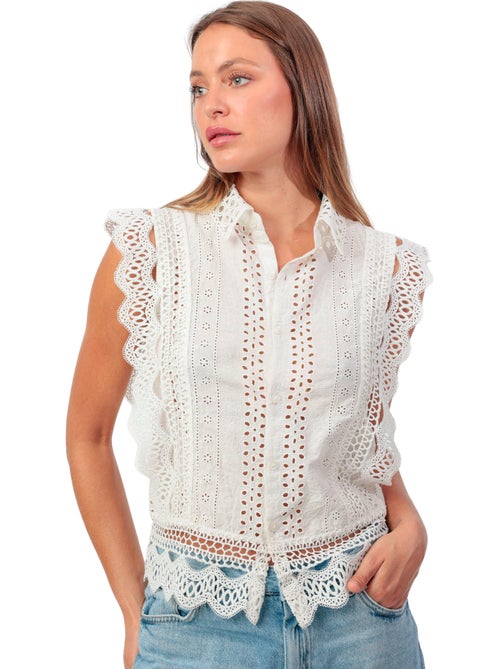 Mouwloze blouse royal - Kiabi Mouwloze blouse royal - Kiabi