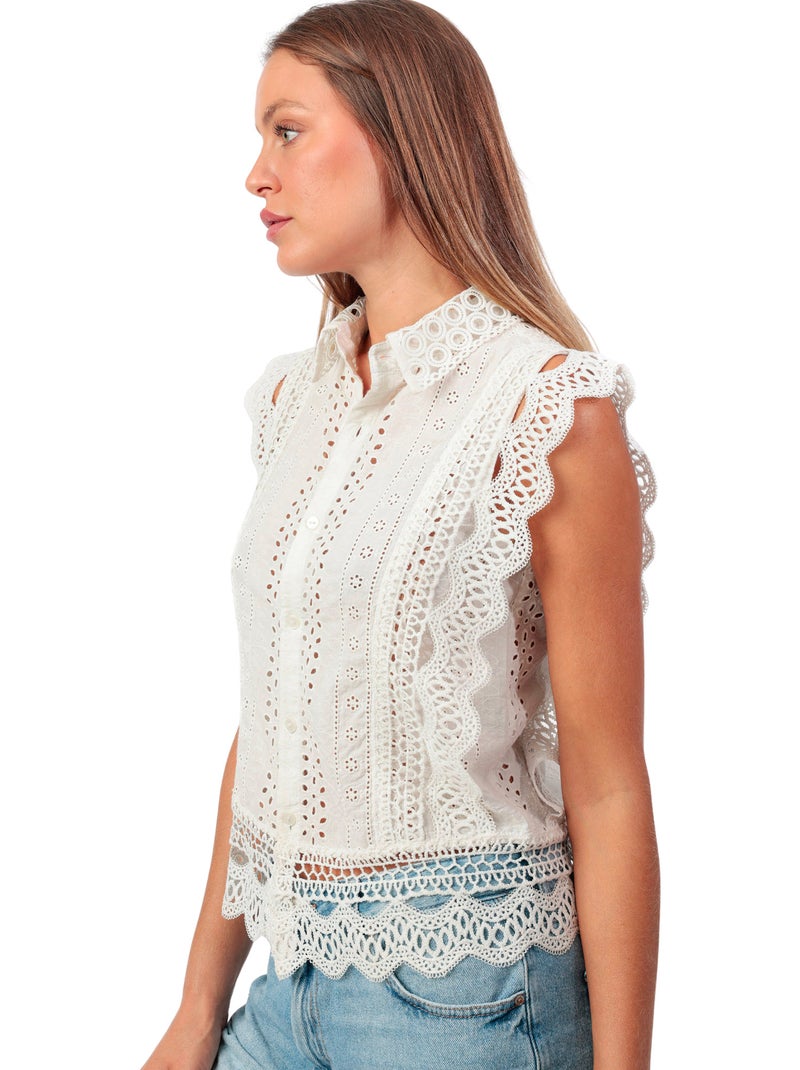 Mouwloze blouse royal Wit - Kiabi