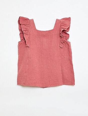 Mouwloze blouse van dubbel katoengaas