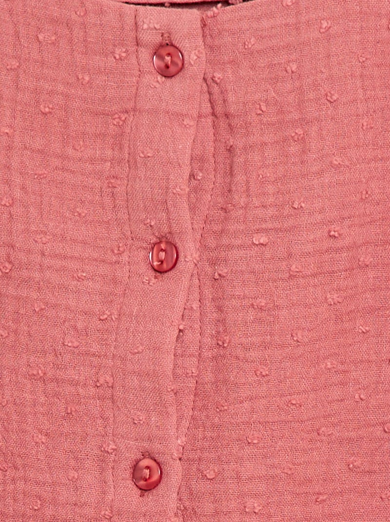 Mouwloze blouse van dubbel katoengaas Rose - Kiabi