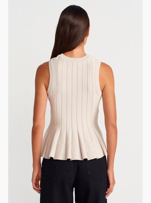 Mouwloze blouse van ribgebreid met ruches dilvin - Kiabi Mouwloze blouse van ribgebreid met ruches dilvin - Kiabi