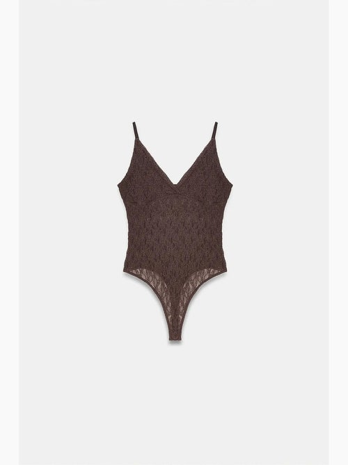 Mouwloze bodyblouse van kant dilvin - Kiabi
