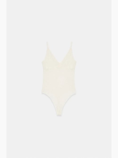 Mouwloze bodyblouse van kant dilvin - Kiabi