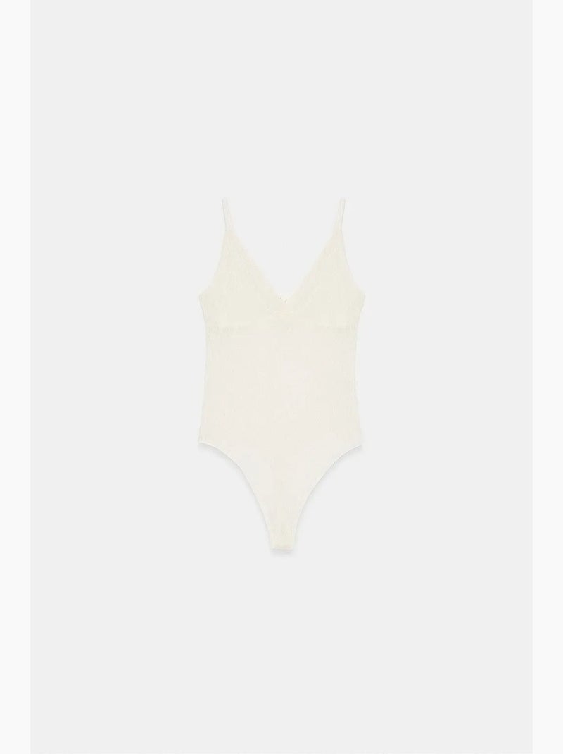 Mouwloze bodyblouse van kant dilvin Gebroken wit - Kiabi