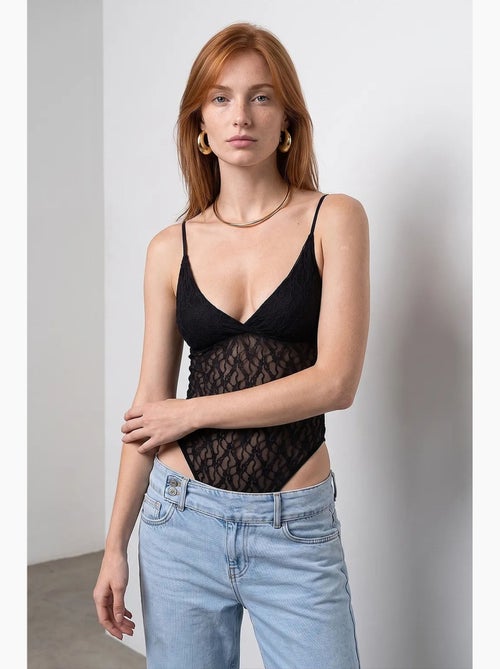 Mouwloze bodyblouse van kant dilvin - Kiabi