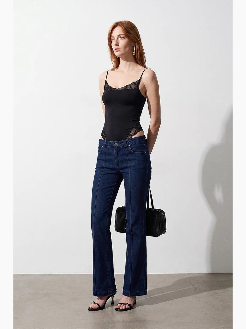 Mouwloze bodyblouse van kant, slim fit dilvin Zwart - Kiabi