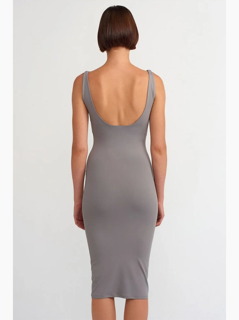 Mouwloze bodycon midi-jurk dilvin Grijs - Kiabi