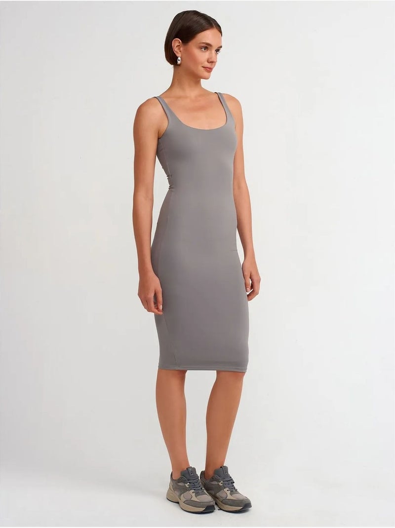Mouwloze bodycon midi-jurk dilvin Grijs - Kiabi