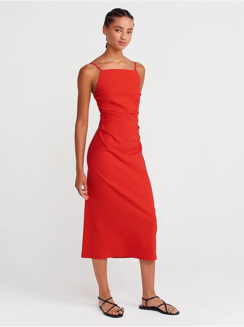 Mouwloze bodycon midi-jurk dilvin Rood - Kiabi