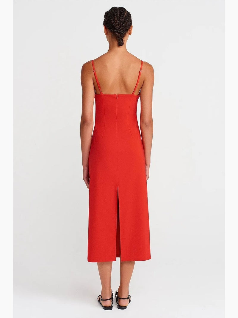 Mouwloze bodycon midi-jurk dilvin Rood - Kiabi