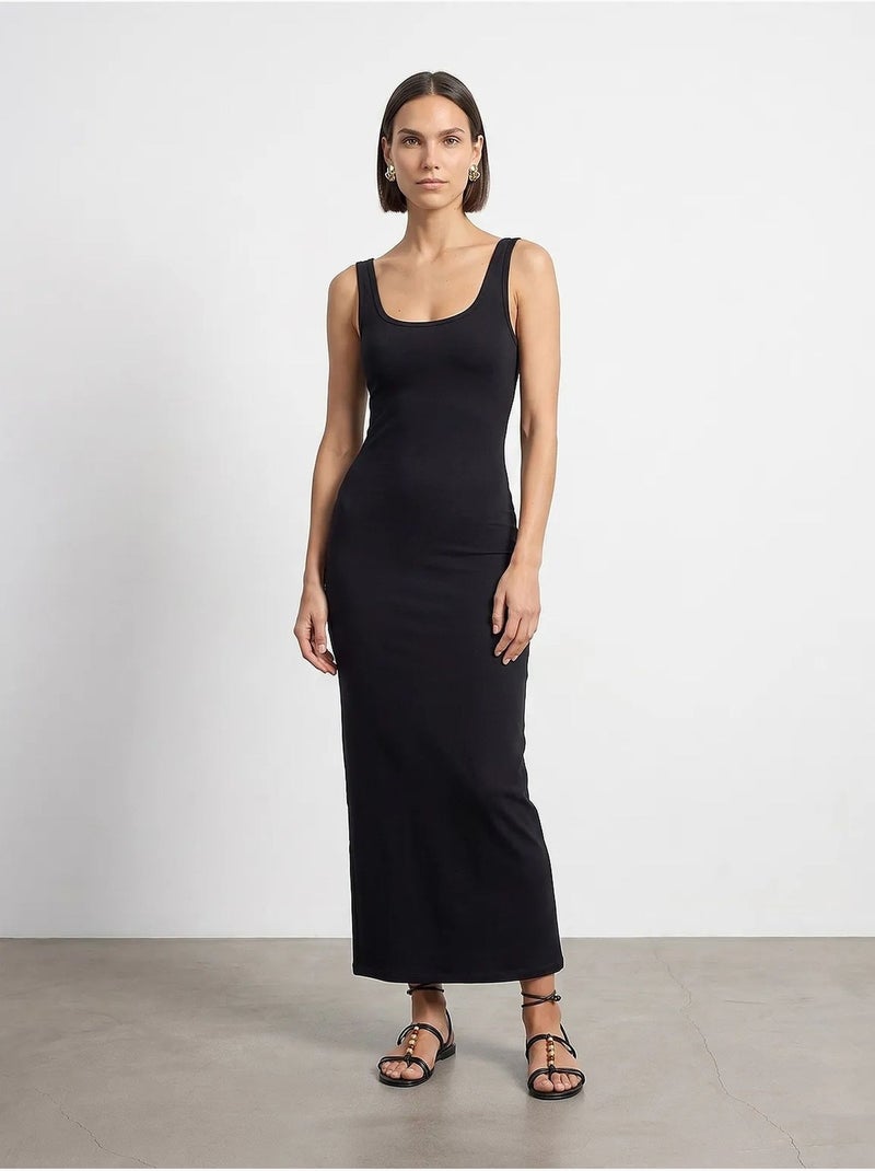 Mouwloze bodycon midi-jurk dilvin Zwart - Kiabi