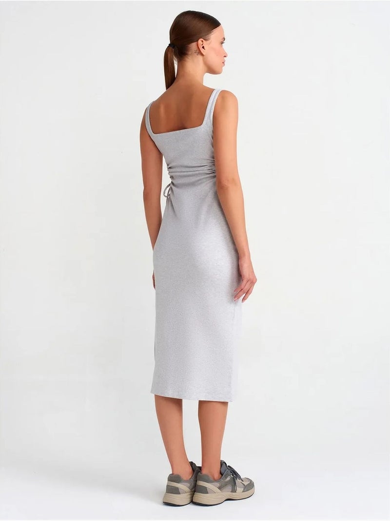 Mouwloze bodycon midi-jurk met cut-out dilvin Lichtgrijs - Kiabi