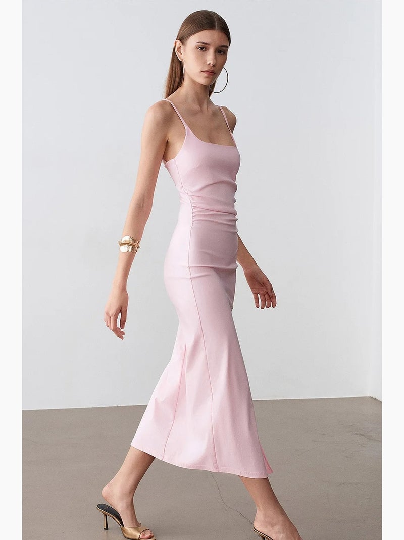 Mouwloze bodycon midi-jurk voor dames dilvin Bleekroze - Kiabi