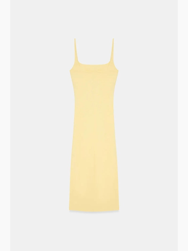 Mouwloze bodycon midi-jurk voor dames dilvin Citroengeel - Kiabi
