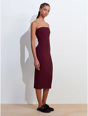 Mouwloze bodycon midi-jurk zonder bandjes dilvin