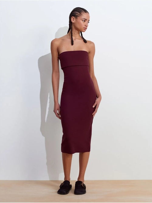 Mouwloze bodycon midi-jurk zonder bandjes dilvin - Kiabi Mouwloze bodycon midi-jurk zonder bandjes dilvin - Kiabi