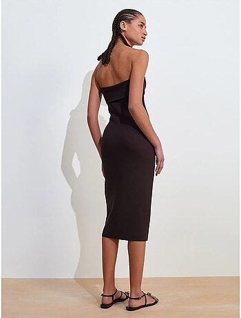 Mouwloze bodycon midi-jurk zonder bandjes dilvin